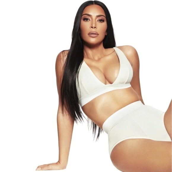 SKIMS Cotton Rib High Waisted Boyfriend Panty Brief Underwear Bone NIP - Picture 6 of 8